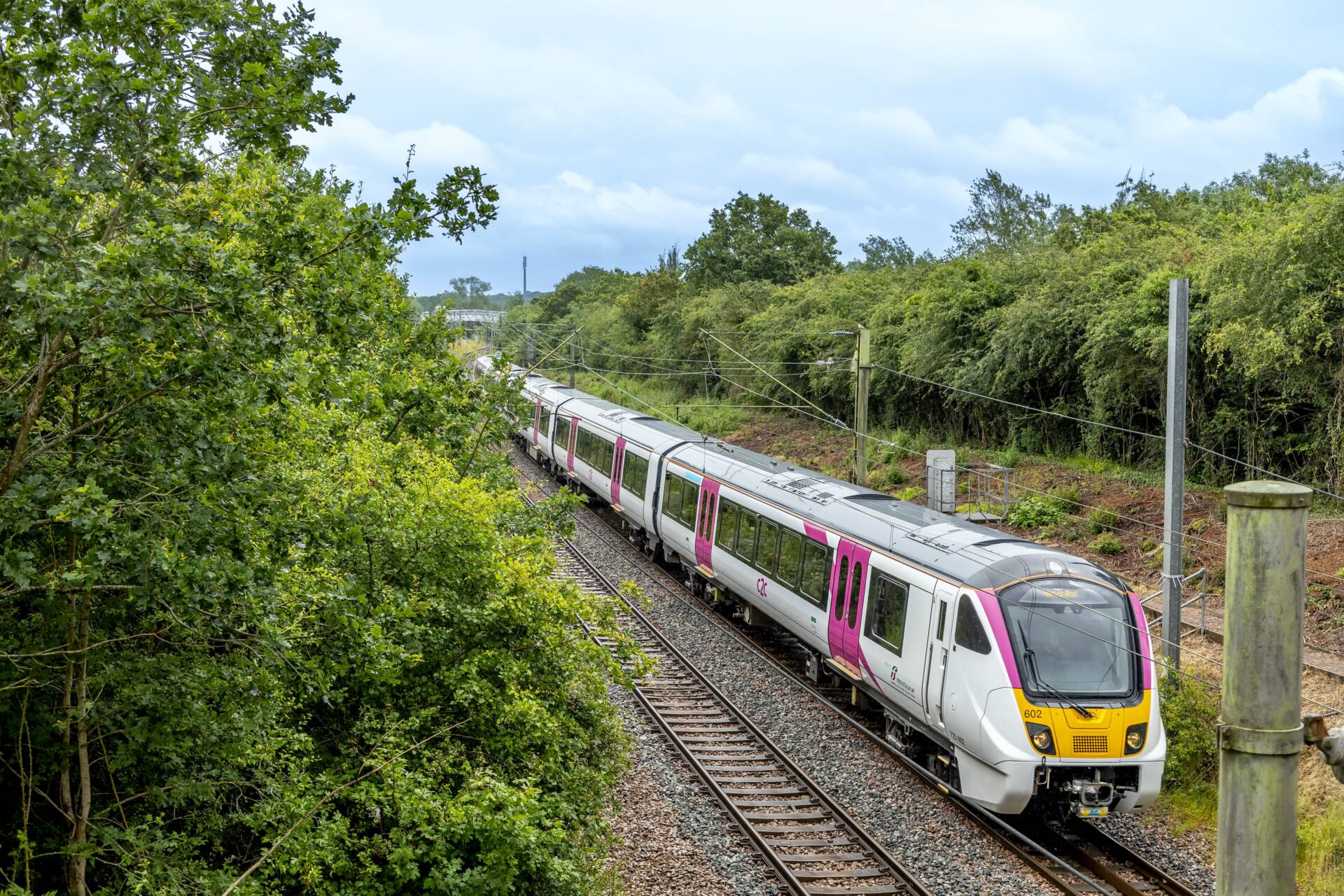 c2c train on the tracks