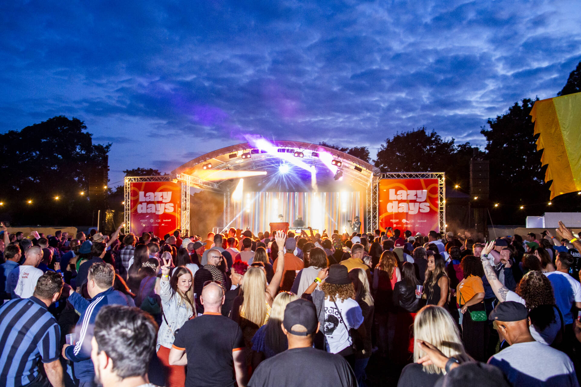 Lazydays stage and crowd-night
